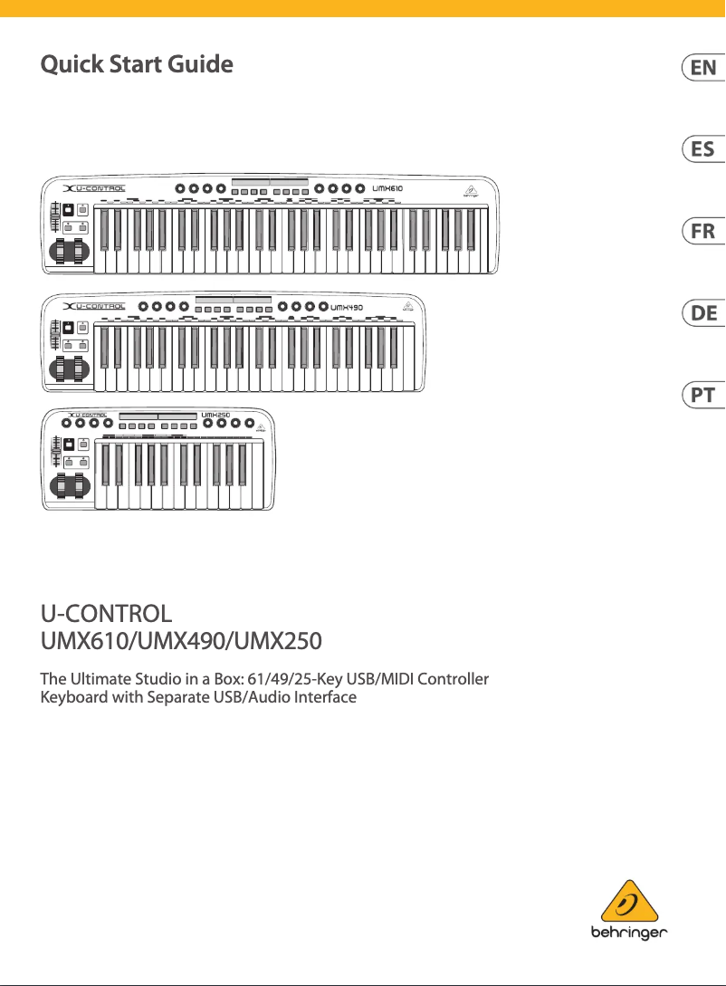 Imagen de la primera página del manual del dispositivo U-Control UMX490