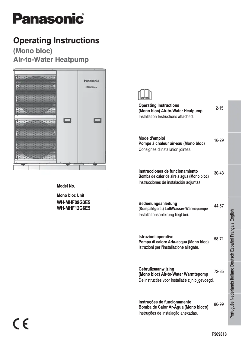 Imagen de la primera página del manual del dispositivo WH-MHF09G3E5