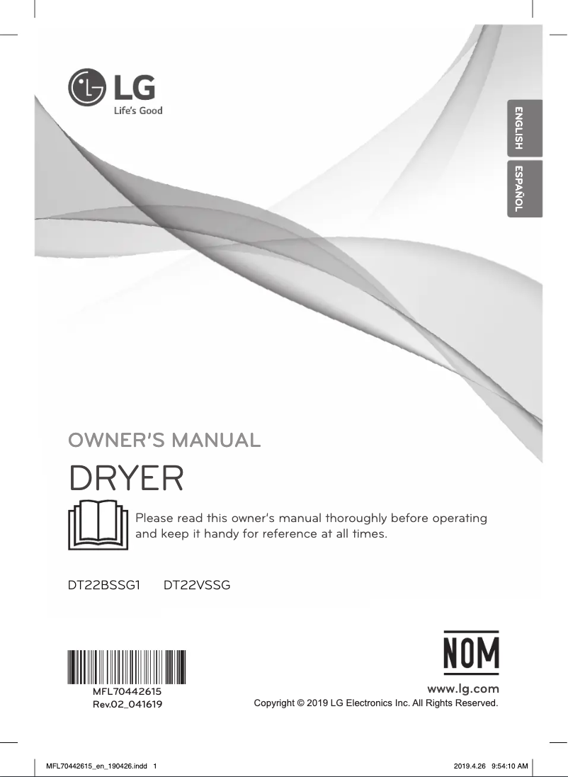 Imagen de la primera página del manual del dispositivo DT22BSSG1