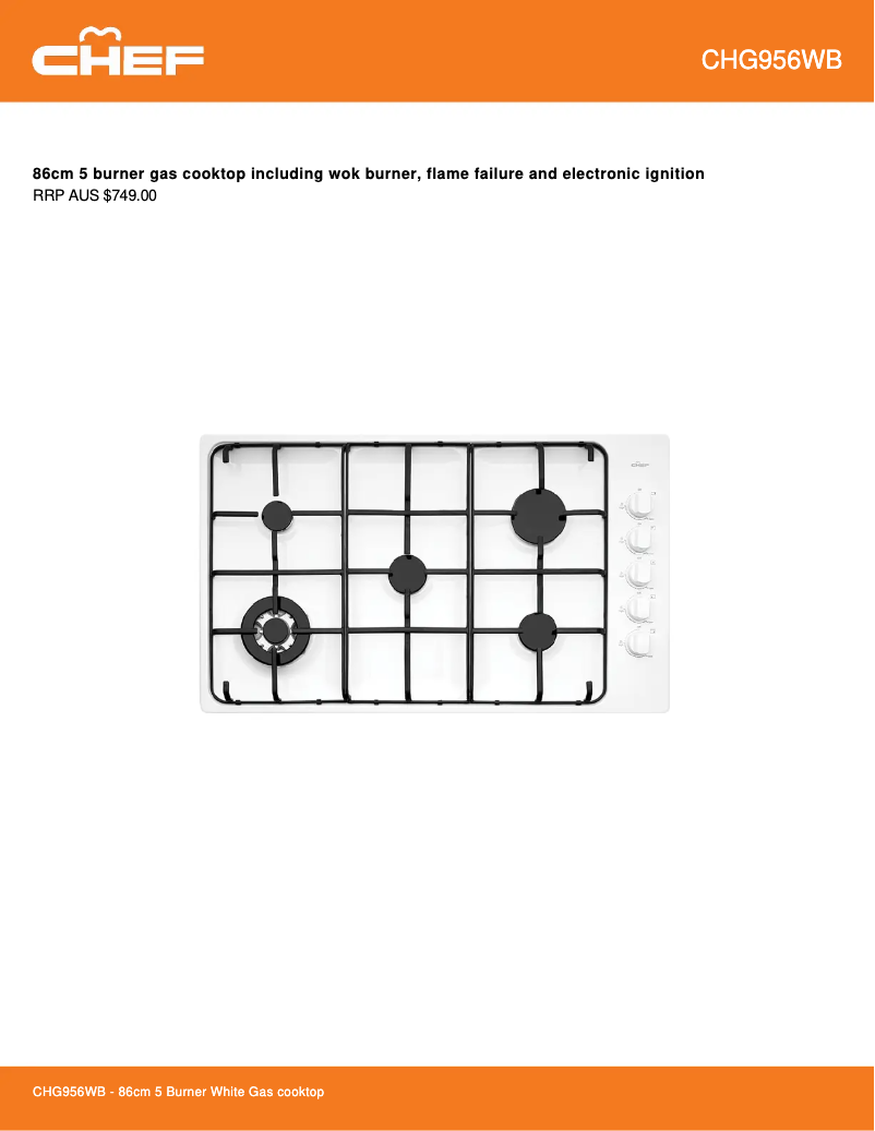 Imagen de la primera página del manual del dispositivo CHG956WB