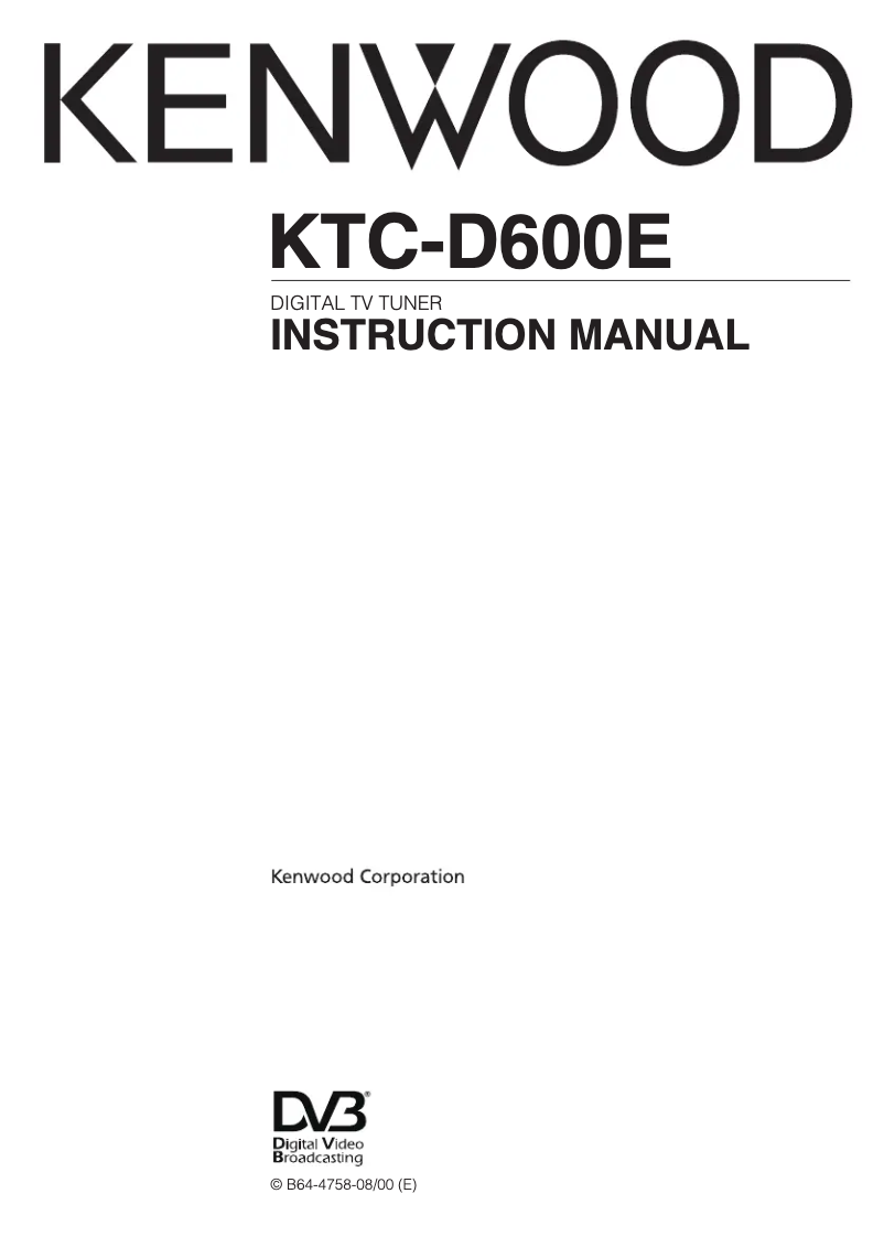Página 1 del manual Manual de usuario Kenwood KTC-D600E