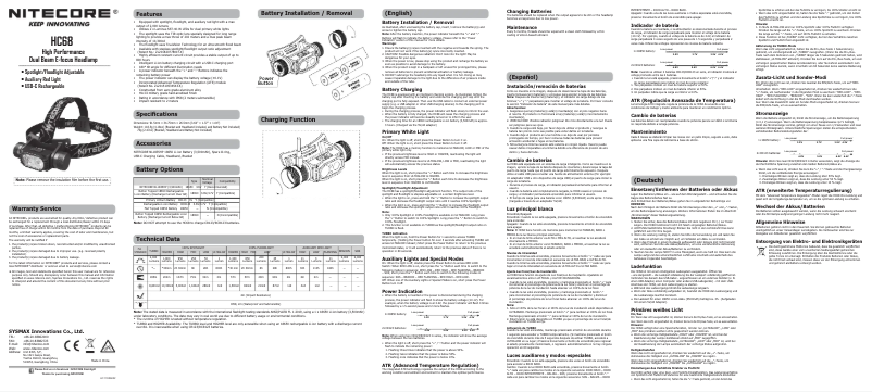 Página 1 del manual Manual de usuario Nitecore HC68