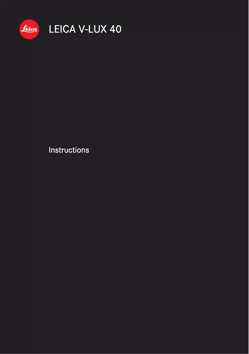 Página 1 del manual Manual de usuario Leica V-Lux 40