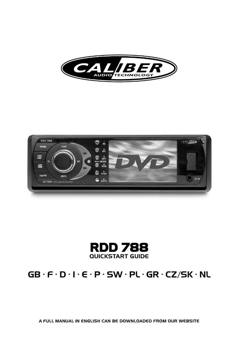 Página 1 del manual Manual de usuario Caliber RDD788