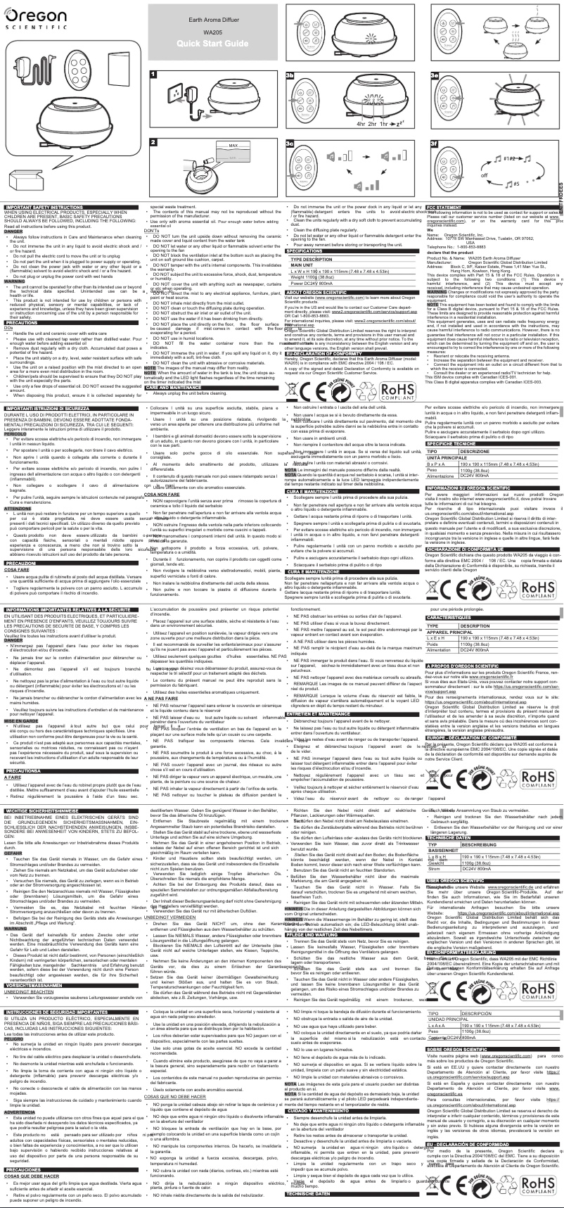 Imagen de la primera página del manual del dispositivo WA205