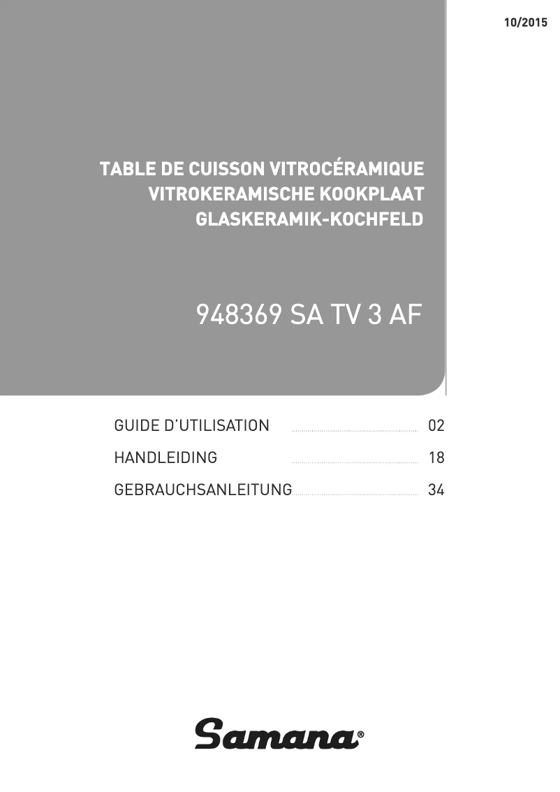 Imagen de la primera página del manual del dispositivo SA TV 3 AF