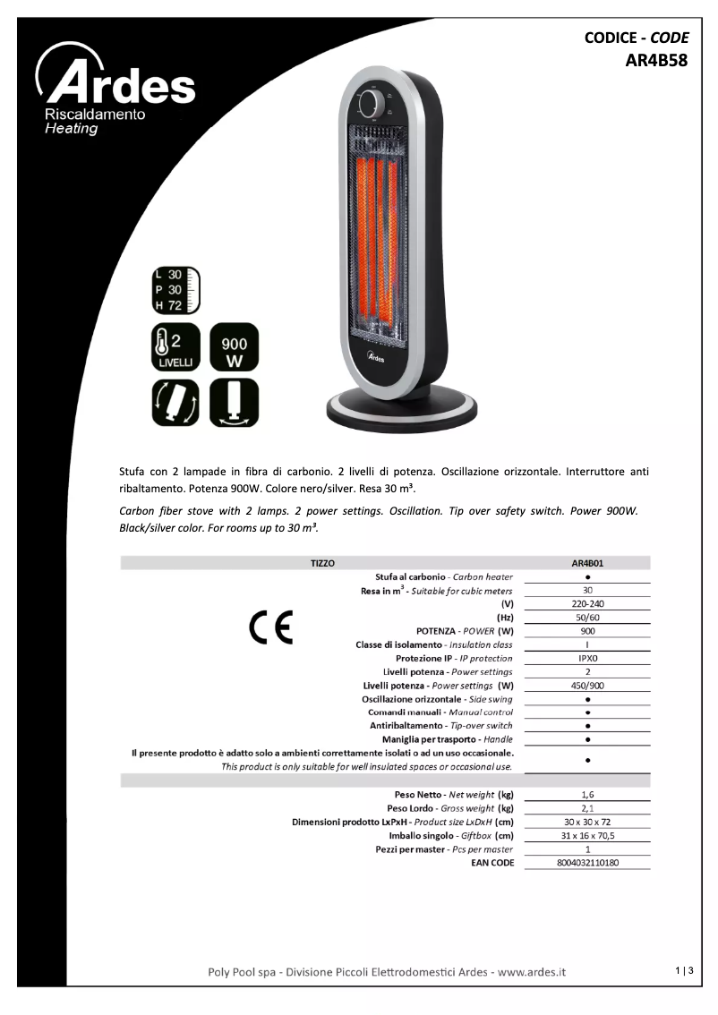 Página nº 1 - Ficha técnica Ardes AR4B01