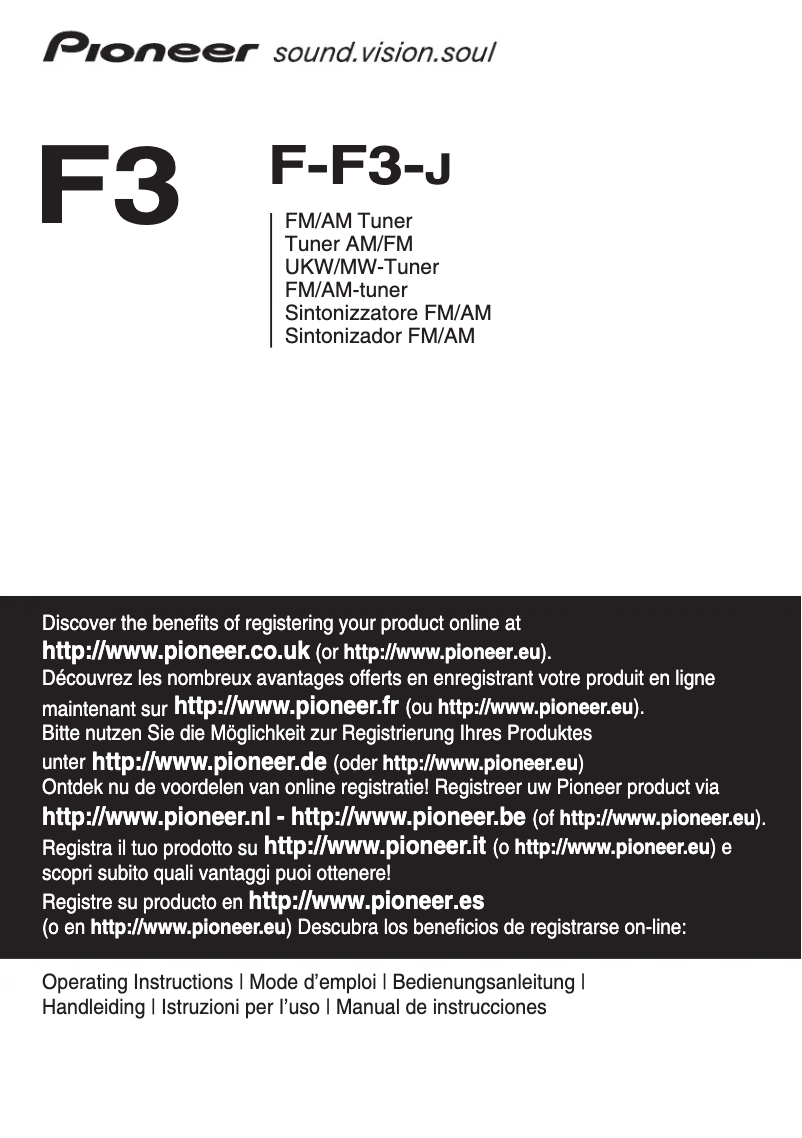 Página nº 1 - Manual de usuario Pioneer F-F3-J