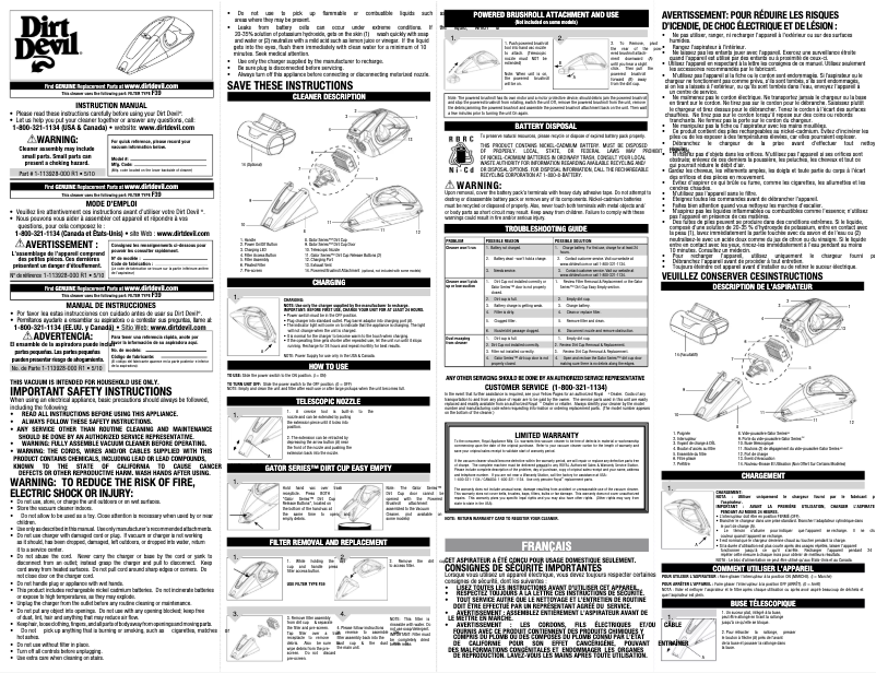 Página nº 1 - Manual de usuario Dirt Devil BD10165