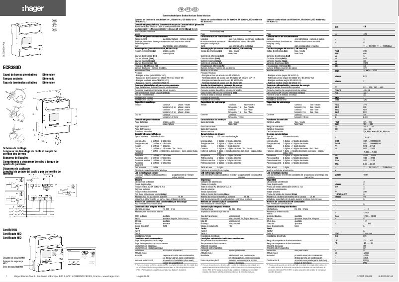 Página 1 del manual Manual de usuario Hager ECR380D
