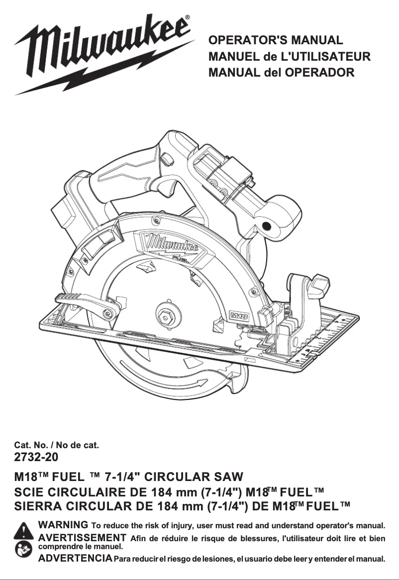 Imagen de la primera página del manual del dispositivo M18 Fuel 2732-21