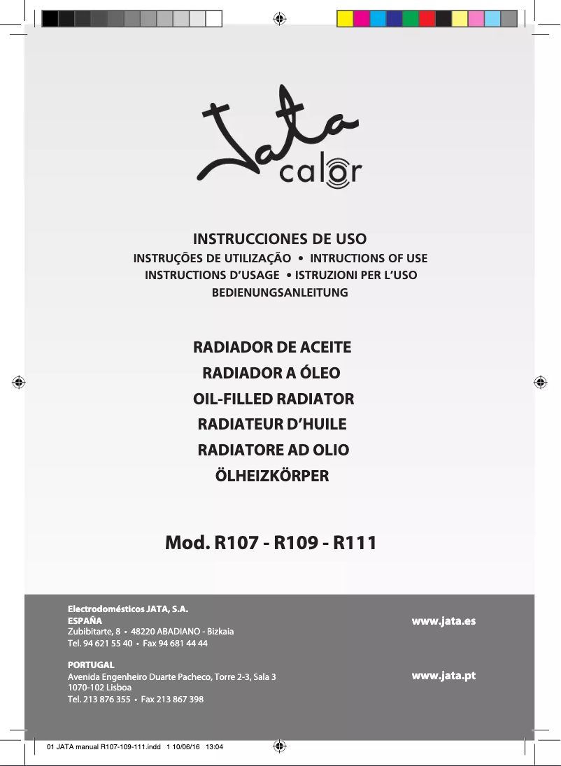 Página 1 del manual Manual de usuario Jata R109