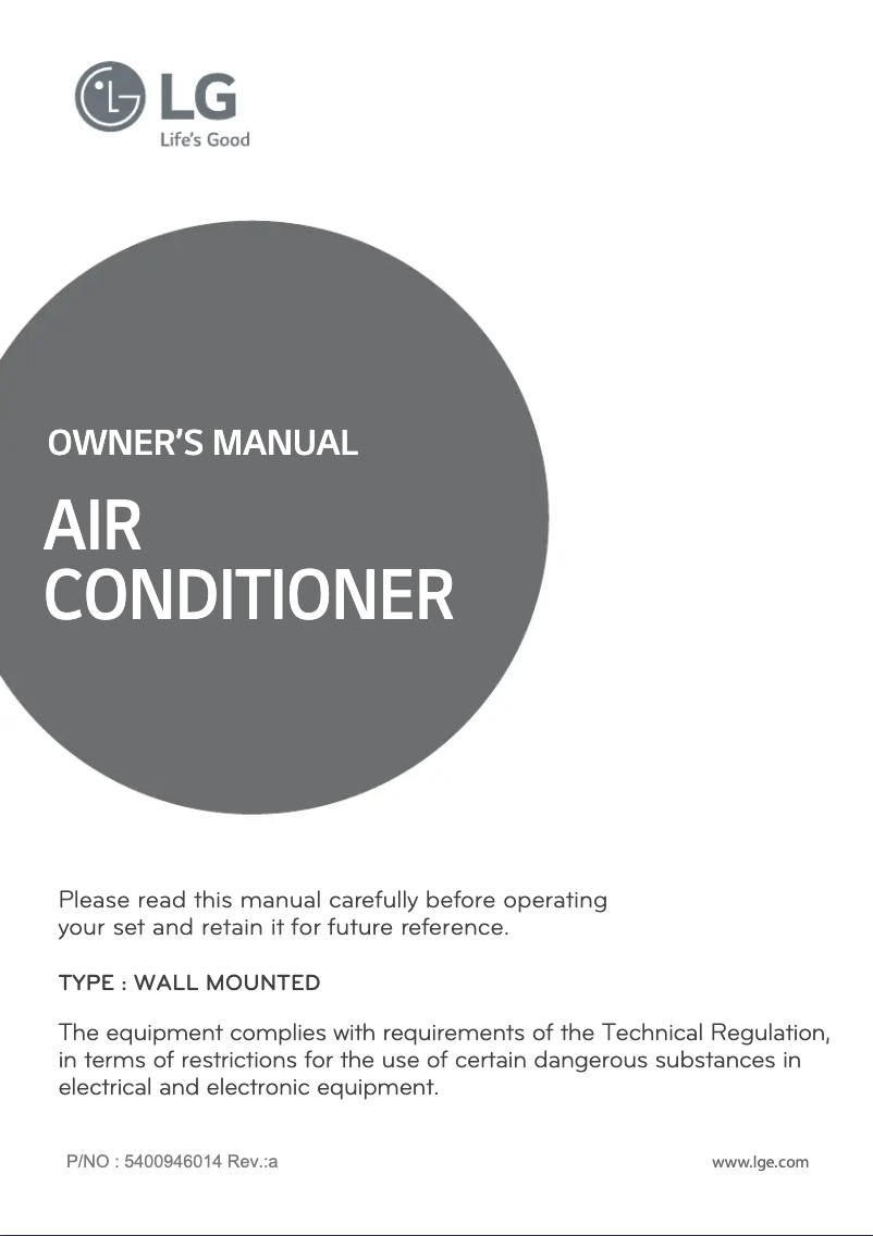 Página 1 del manual Manual de usuario LG AMNW12GRBL0