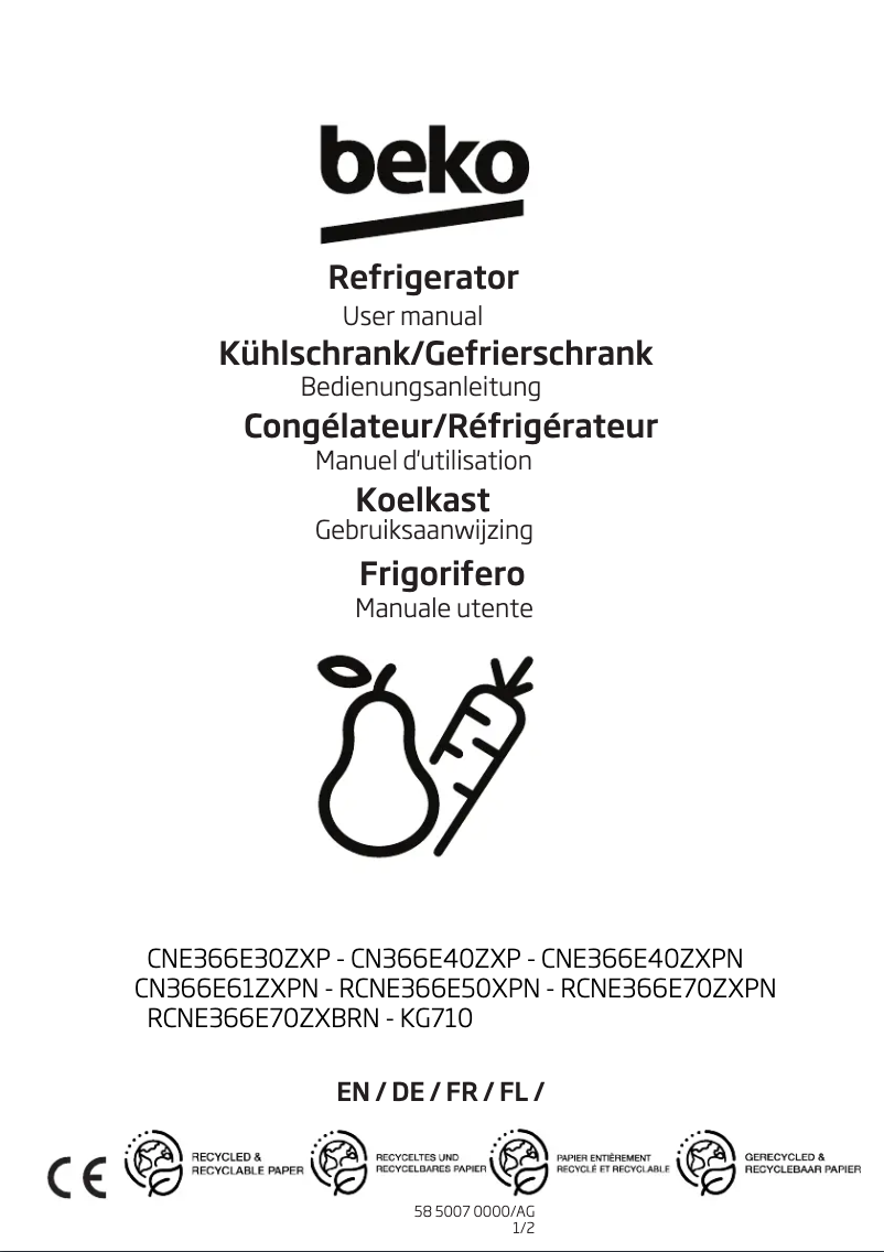 Imagen de la primera página del manual del dispositivo KG710