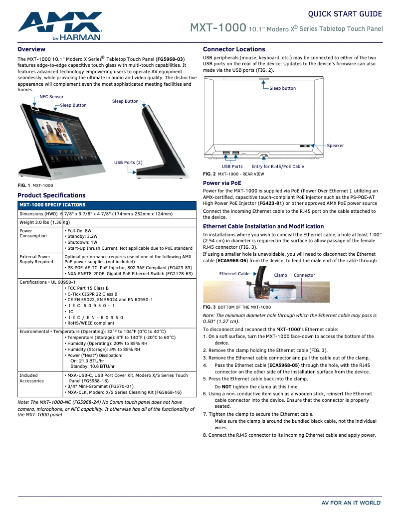 Imagen de la primera página del manual del dispositivo MXT-1000