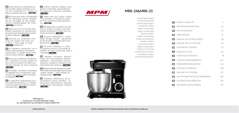 Imagen de la primera página del manual del dispositivo MRK-24