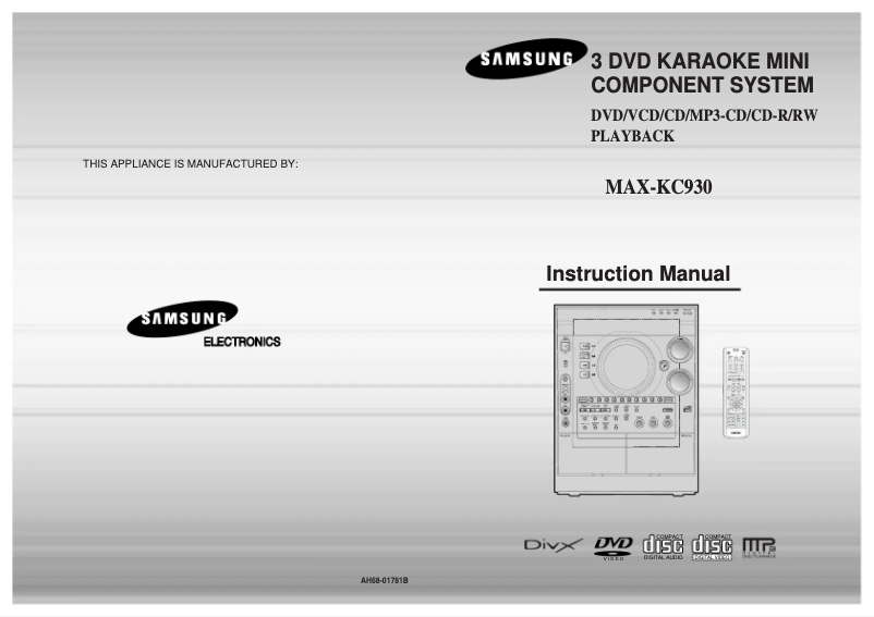 Página 1 del manual Manual de usuario Samsung MAX-KC930