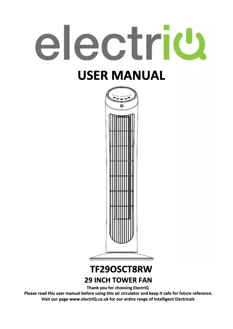 Página 1 del manual Manual de usuario ElectriQ TF29OSCT8RW