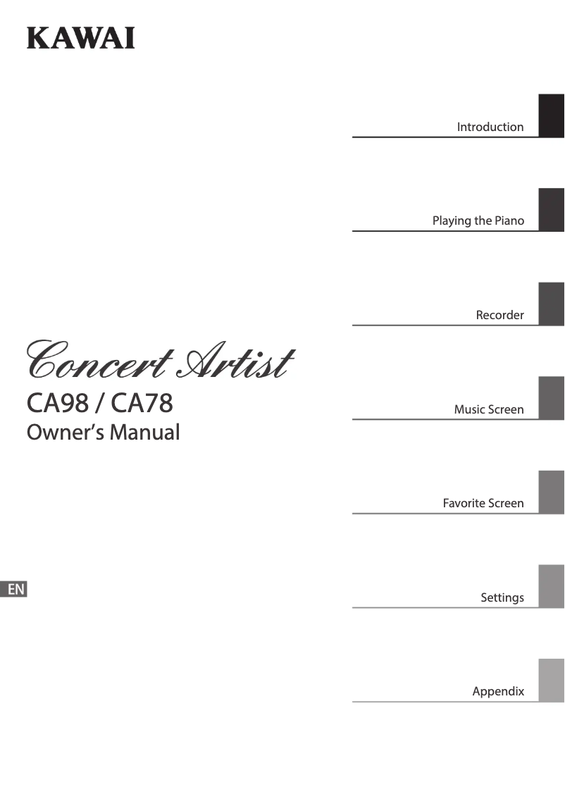 Página 1 del manual Manual de usuario Kawai CA78
