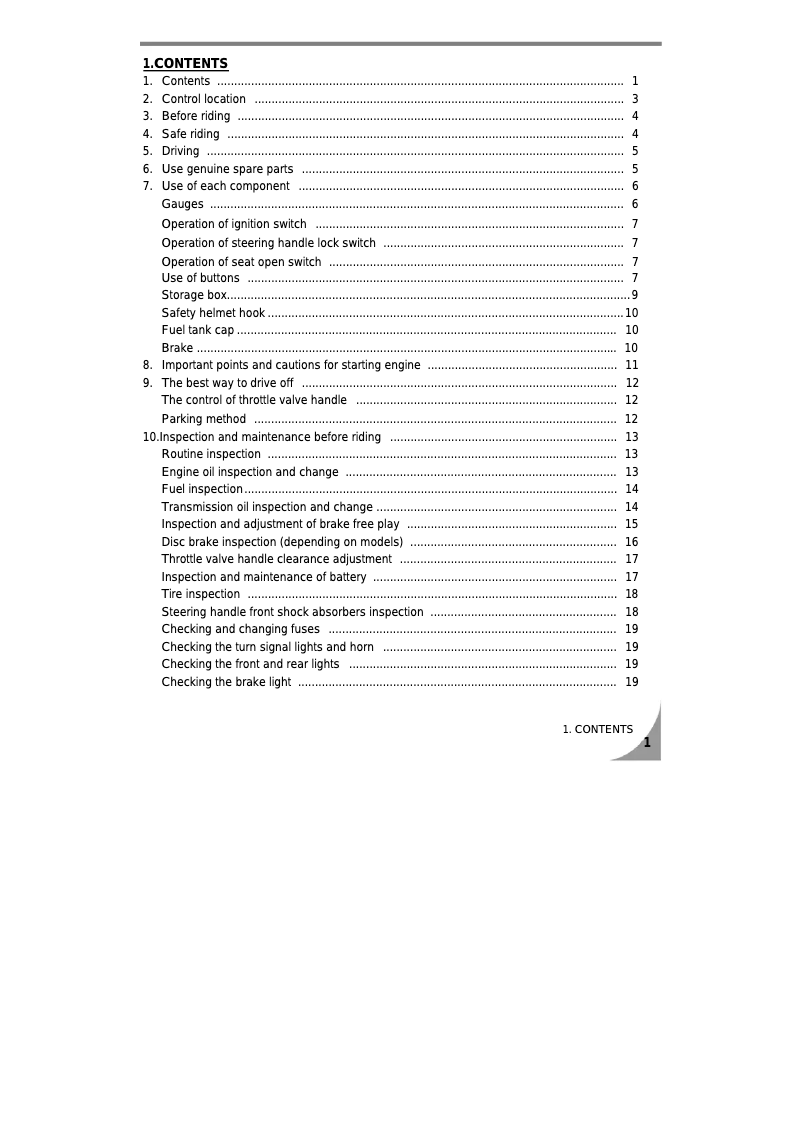 Página 1 del manual Manual de usuario SYM Symply 125