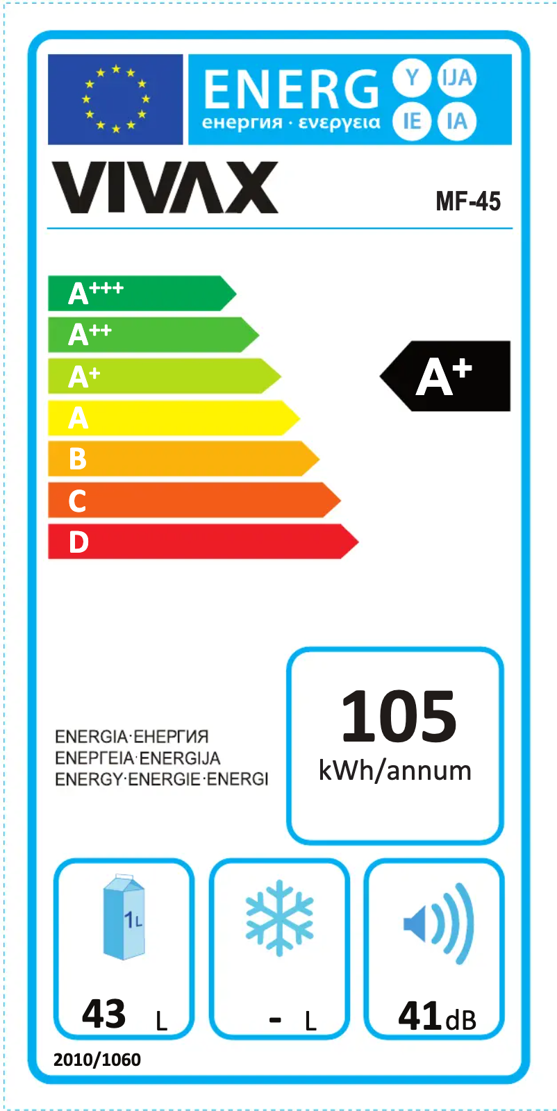 Página nº 1 - Etiqueta energética Vivax MF-45