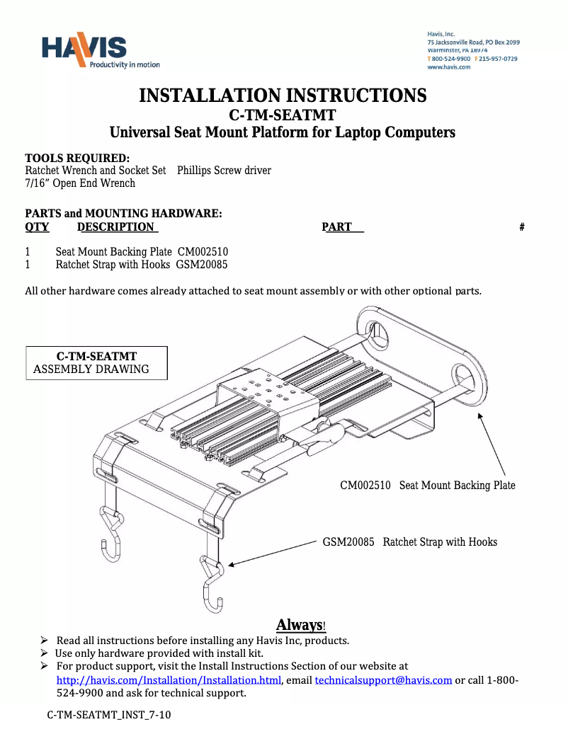 Imagen de la primera página del manual del dispositivo C-TM-SEATMT