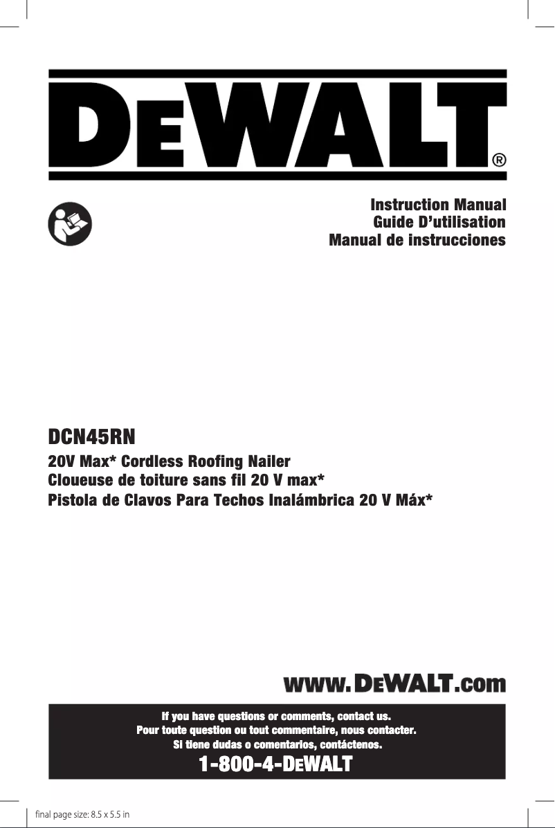 Página 1 del manual Manual de usuario DeWalt DCN45
