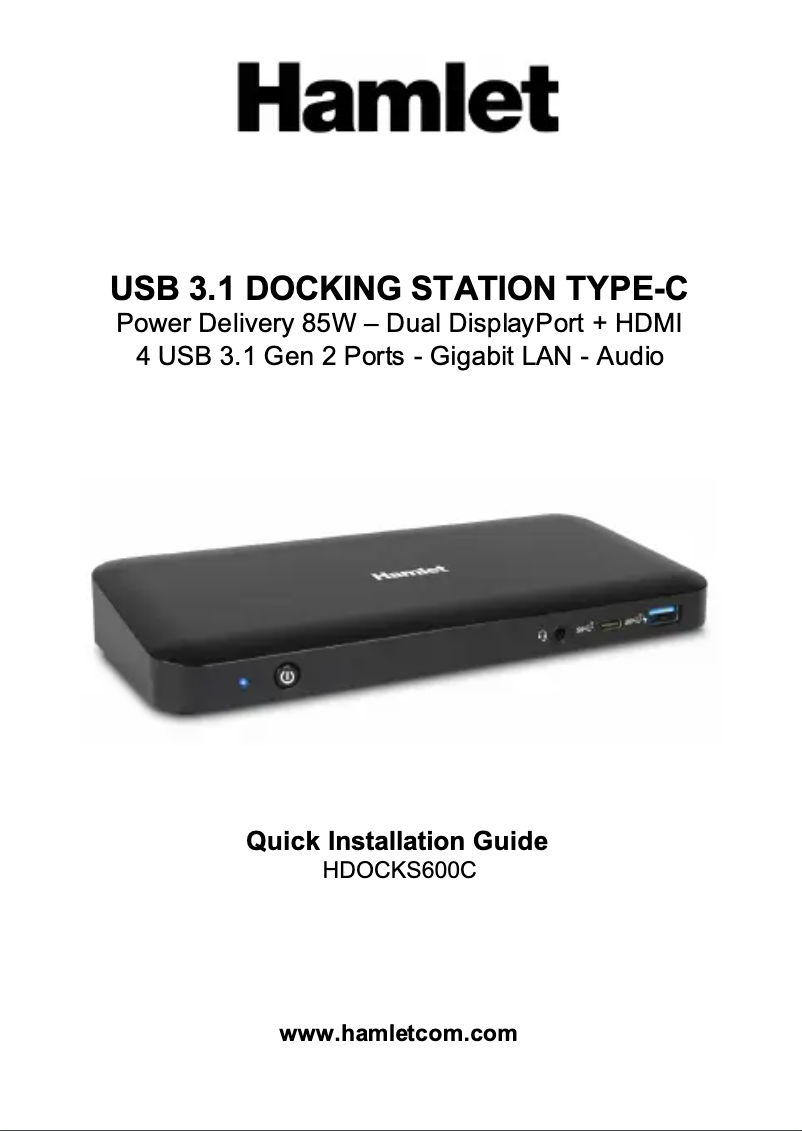 Página nº 1 - Manual de usuario Hamlet HDOCKS600C