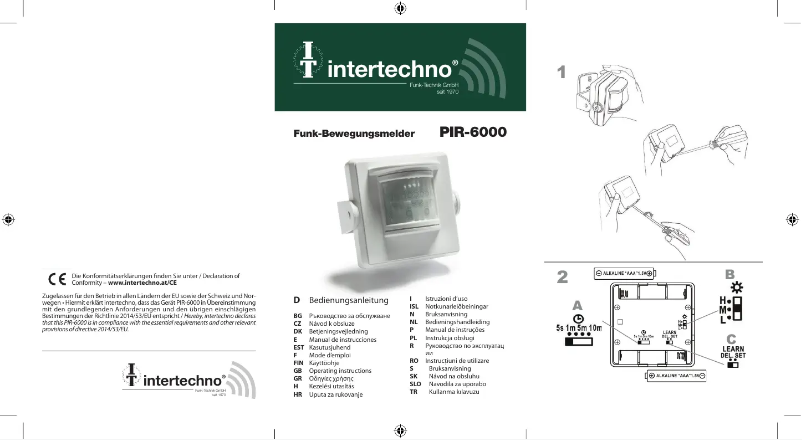 Imagen de la primera página del manual del dispositivo PIR-6000