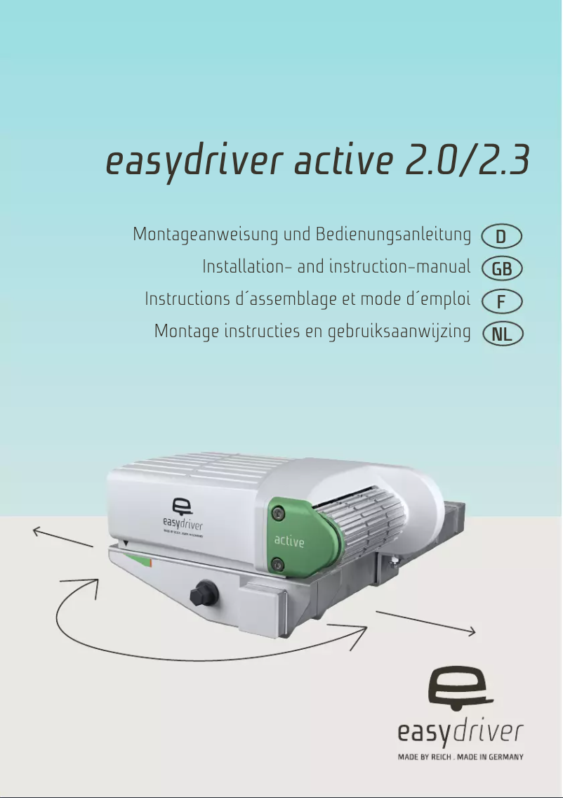 Imagen de la primera página del manual del dispositivo Easydriver active 2.3