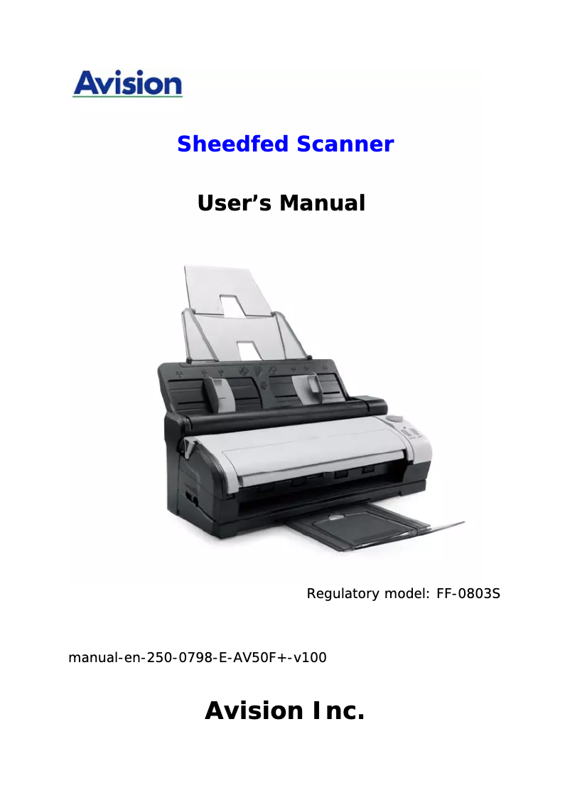 Página 1 del manual Manual de usuario Avision AV50F Plus