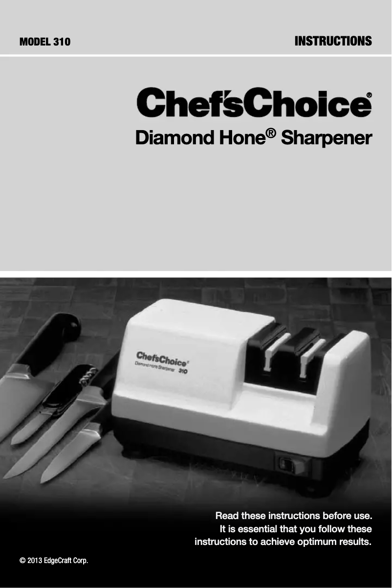 Imagen de la primera página del manual del dispositivo Diamond Hone 310