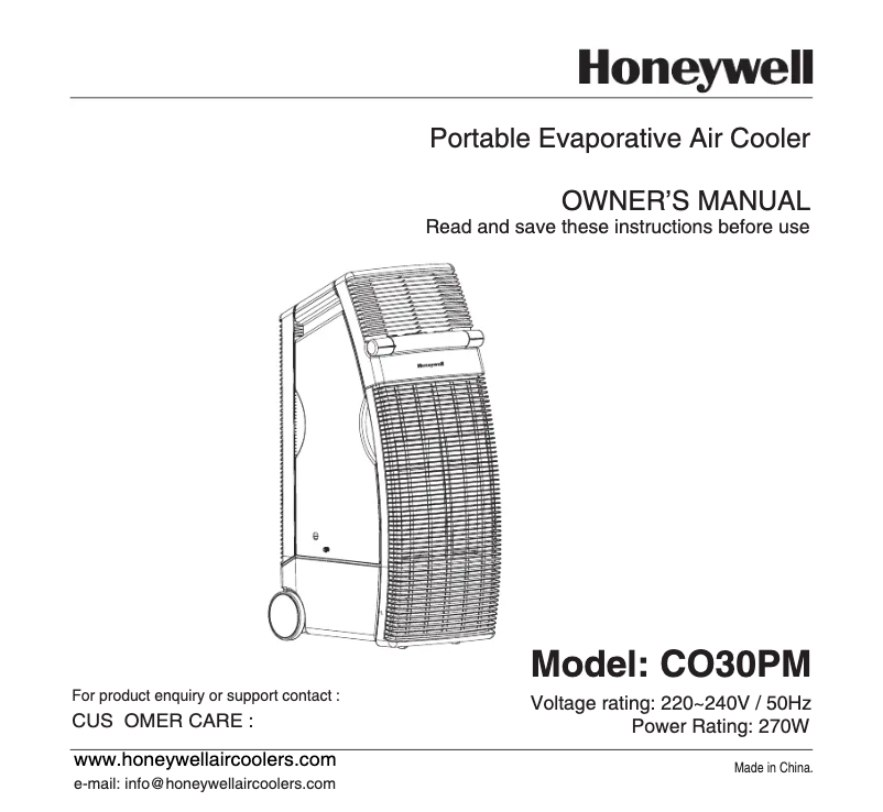 Página 1 del manual Manual de usuario Honeywell CO30PM