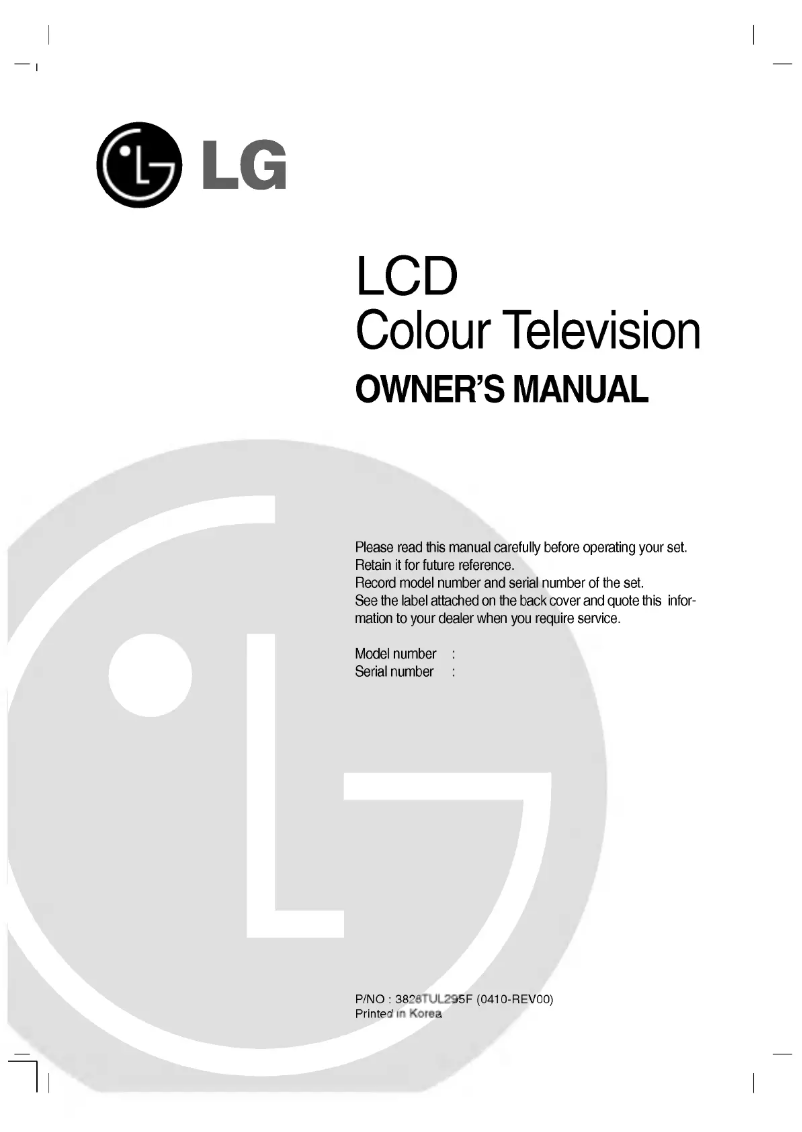 Imagen de la primera página del manual del dispositivo RZ-26LZ30