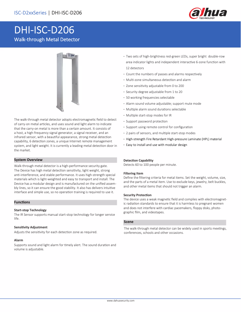 Imagen de la primera página del manual del dispositivo ISC-D206