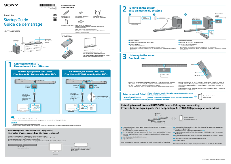 Imagen de la primera página del manual del dispositivo HT-CT290