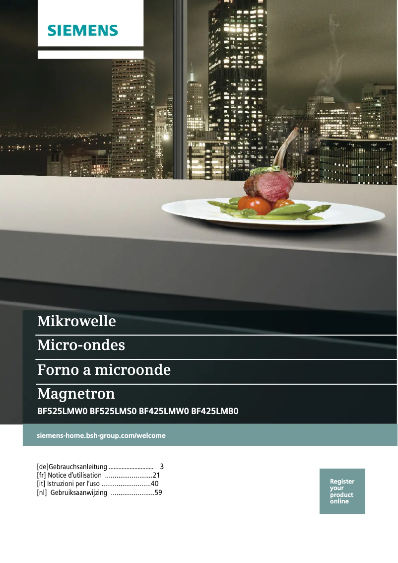 Imagen de la primera página del manual del dispositivo BF525LMW0