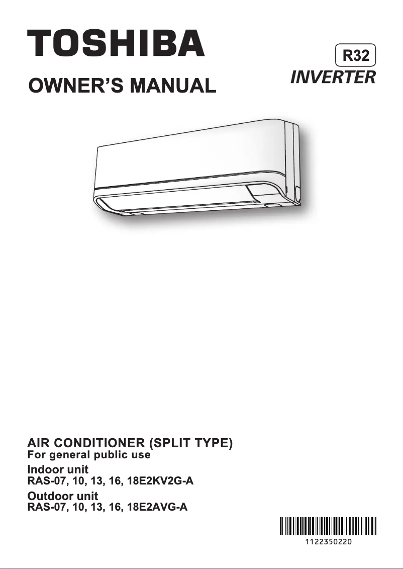 Página 1 del manual Manual de usuario Toshiba RAS-07E2KV2G-A