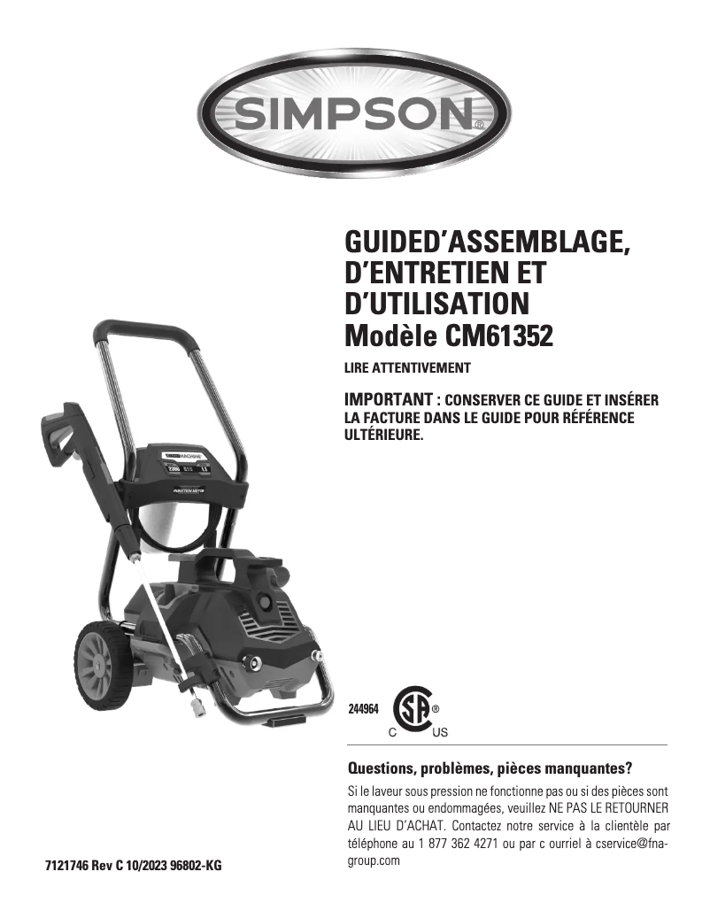 Imagen de la primera página del manual del dispositivo CM61352