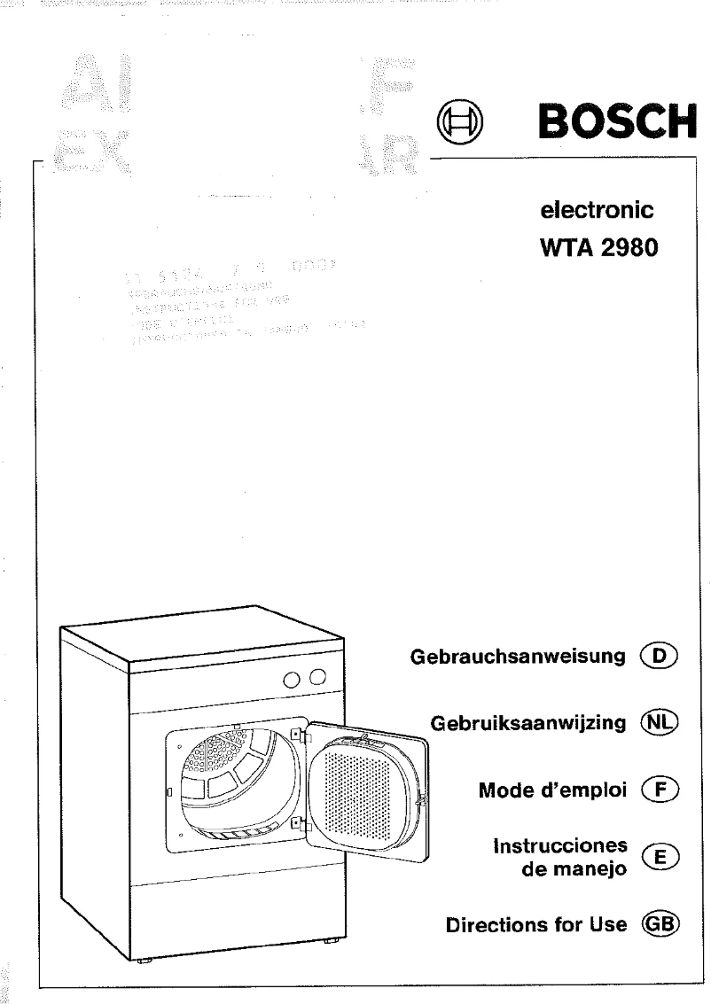Página 1 del manual Manual de usuario Bosch WTA2910