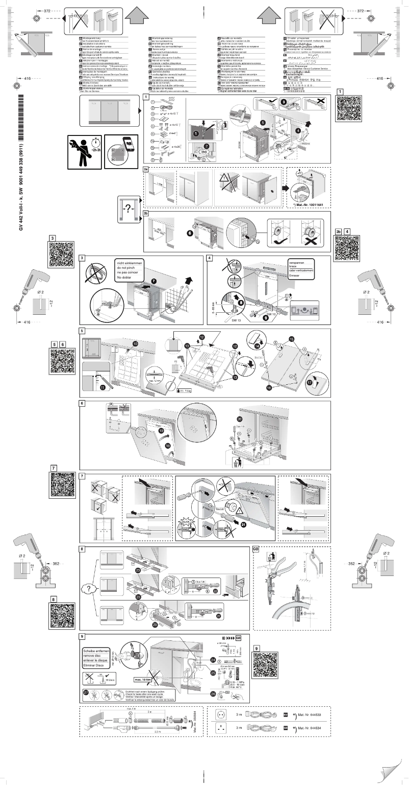 Página nº 1 - Guía de instalación Bosch SPV2IKX11E