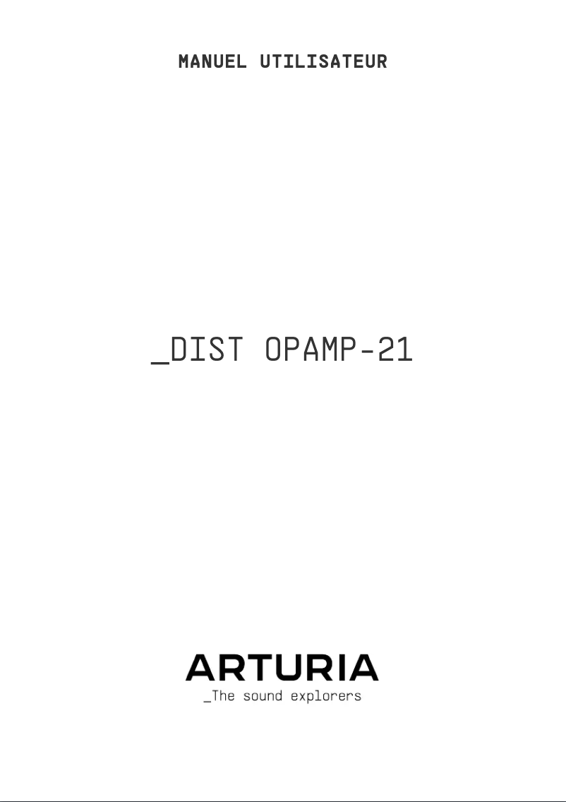 Página 1 del manual Manual de usuario Arturia Dist OPAMP-21