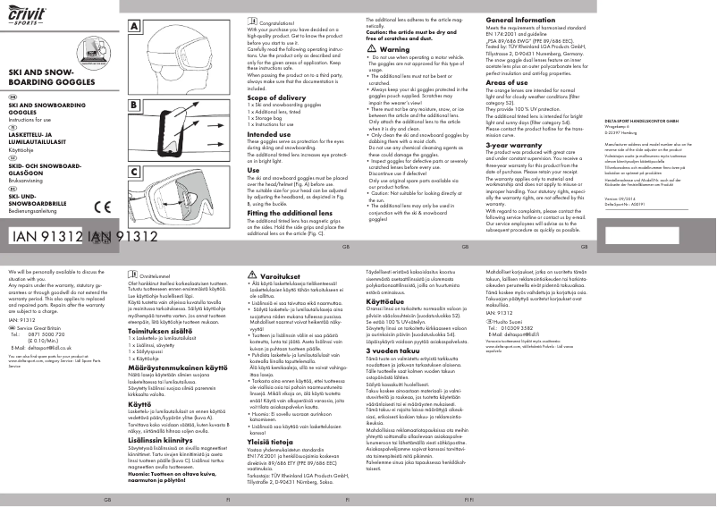 Imagen de la primera página del manual del dispositivo IAN 91312
