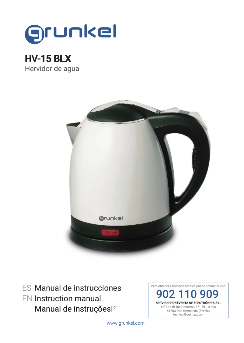 Página 1 del manual Manual de usuario Grunkel HV-15 BLX