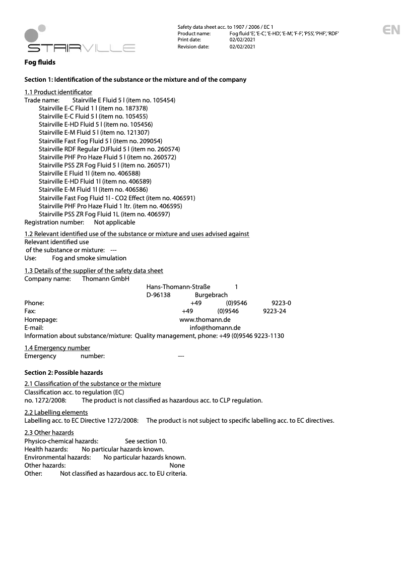 Imagen de la primera página del manual del dispositivo E-M Fluid 5l