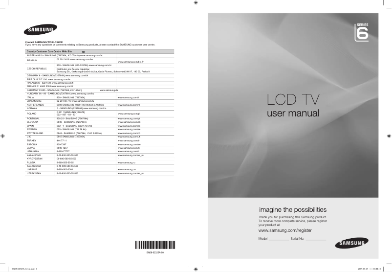 Imagen de la primera página del manual del dispositivo LE-37B653