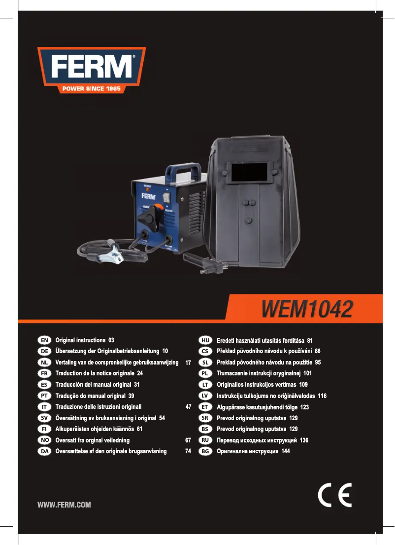 Imagen de la primera página del manual del dispositivo WEM1042