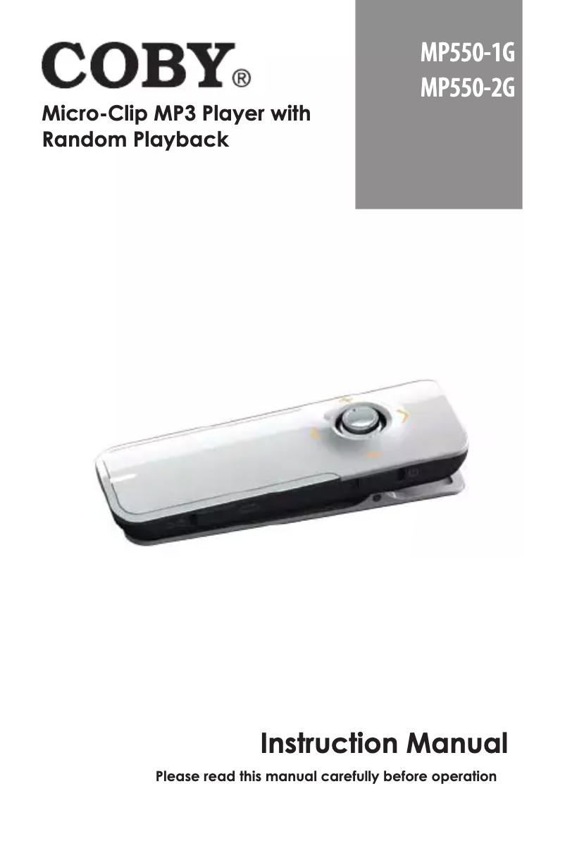 Página 1 del manual Manual de usuario Coby MP550