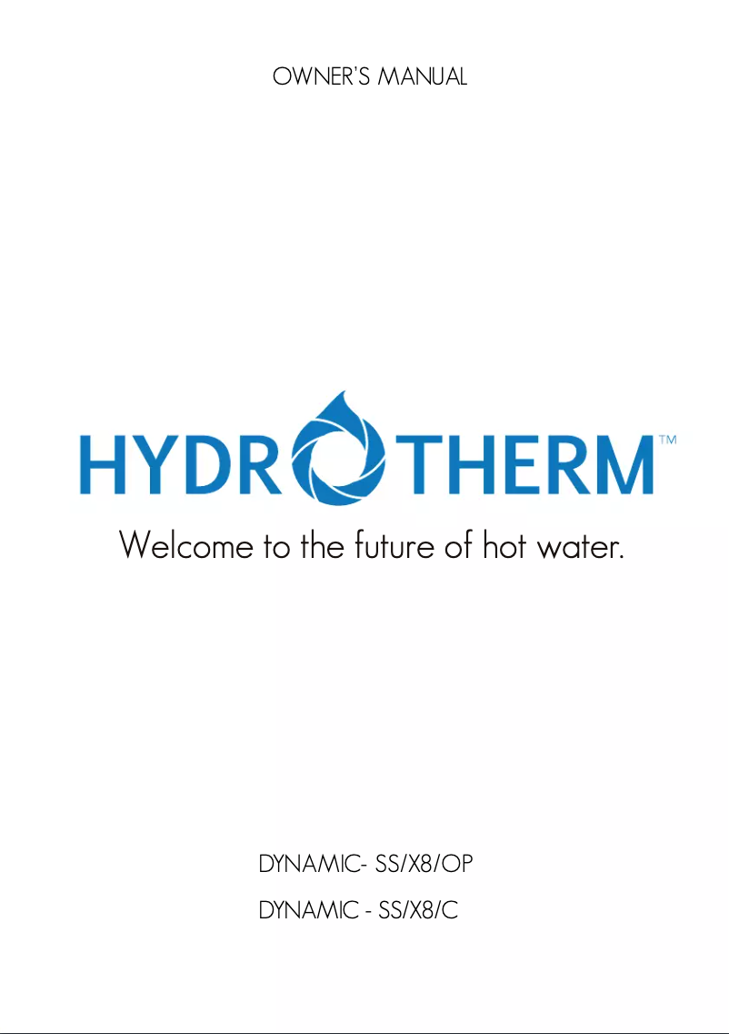 Página 1 del manual Manual de usuario Hydrotherm Dynamic-SS/X8/OP