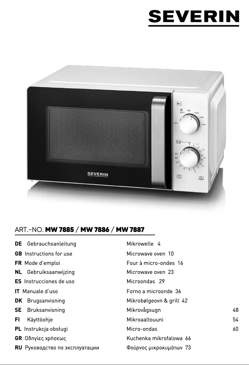 Página 1 del manual Manual de usuario Severin MW 7886